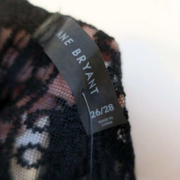 Lane Bryant Lace Kimono Cardigan Womens 26/28 Black Floral Sheer Cover Up Boho - Picture 7 of 7